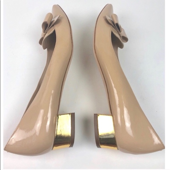 Kate Spade Nude Patent Leather Bow Heels - Picture 5 of 8